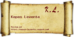 Kepes Levente névjegykártya