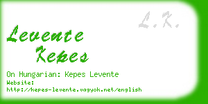 levente kepes business card